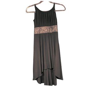 Elegant Black Girls' Dress with Jeweled Gold Pattern! (Size 10)